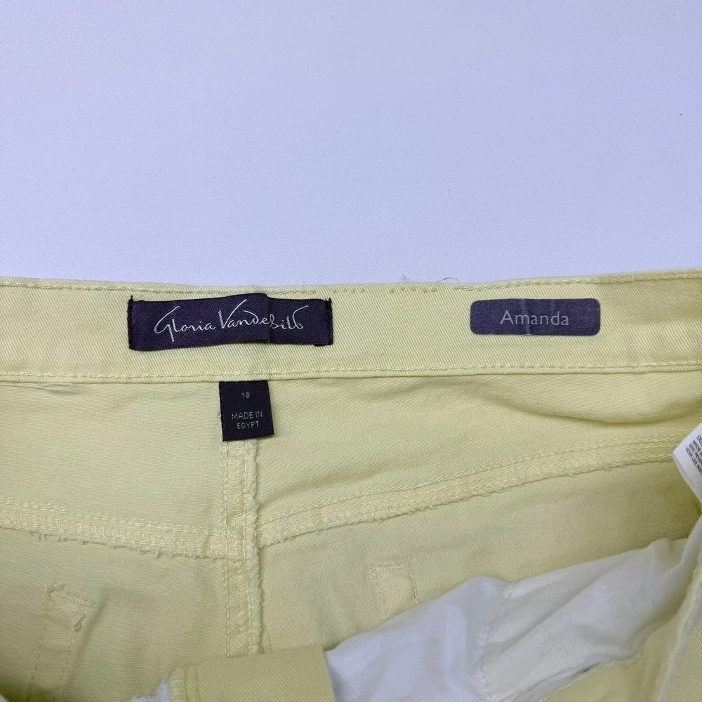 Gloria Vanderbilt Amanda High Rise Straight Leg Jeans Yellow Womens 18 Long - Picture 4 of 11